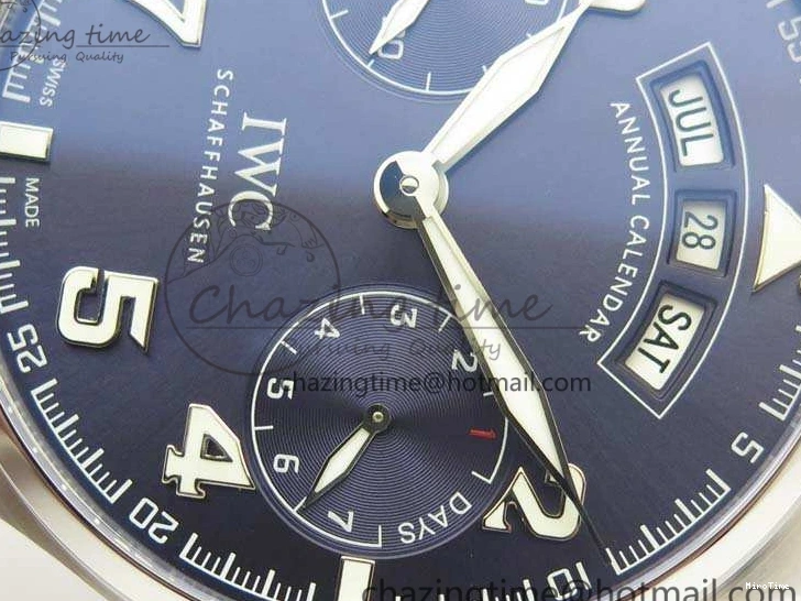 MIROTIME 0415 Versatile Big Pilot Real PR IW502703 SS YLF 1:1 Best Edition Blue Dial On Calfskin Strap A 7226